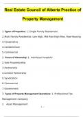 Real Estate Practice of Property Management Council of Alberta Questions with 100&percnt; Correct Answers &vert; Updated & Verified