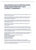 2024 ROGUE SALES CERTIFICATION EXAM QUESTIONS WITH 100&percnt; CORRECT ANSWERS&excl;&excl;