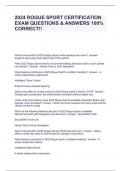 2024 ROGUE SPORT CERTIFICATION EXAM QUESTIONS & ANSWERS 100&percnt; CORRECT&excl;&excl;