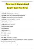 Texas Level 3 (Commissioned) Security Guard Test Review Questions with 100% Correct Answers | Updated & Verified