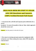 2024 RN HESI EXIT V1 EXAM WITH 160 NGN QUESTIONS AND ANSWERS, 100% VERIFIED NEWEST VERSION