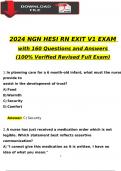 2024 RN EXIT HESI V1 EXAM WITH 160 NGN QUESTIONS AND ANSWERS, 100% VERIFIED NEWEST VERSION
