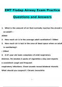 EMT Fisdap Airway Exam Practice QUESTIONS AND VERIFIED ANSWERS (2024 / 2025) / A+ GRADE