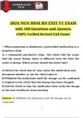 Rn Exit Hesi V1 Exam 2024 With 160 NGN Questions and Answers, 100% Verified Newest Version