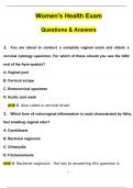 Women's Health Care Actual Exam 2024 Questions with 100&percnt; Correct Answers &vert; Updated & Verified