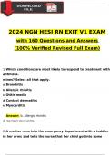 RN HESI Exit V1 Exam 2024 With 160 NGN Questions and Answers, 100% Verified Newest Version
