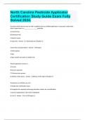 North Carolina Pesticide Applicator Certification Study Guide Exam Fully Solved 2024&period;