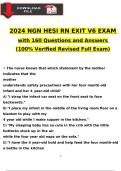 2024 RN HESI Exit V6 Exam With 160 NGN Questions and Answers, 100% Verified Newest Version