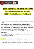 2024 RN HESI Exit V7 Exam With 160 NGN Questions and Answers, 100% Verified Newest Version