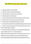 EMT FISDAP Trauma Exam Study Guide Questions and Answers 2024 / 2025 | 100% Verified Answers