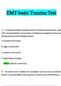 EMT-basic Trauma Test Questions and Answers 2024 / 2025 | 100% Verified Answers