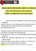 2024 RN Exit HESI V3 Exam With 160 NGN Questions and Answers, 100% Verified Newest Version