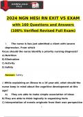 2024 RN Exit HESI V5 Exam With 160 NGN Questions and Answers, 100% Verified Newest Version