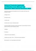National Pesticide Applicator Certification Core Manual Test Questions With Solved Solutions 2024&period;