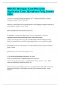 MDARD Michigan Core Pesticide Applicator Exam Questions Fully Solved 2024&period;