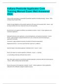 Indiana Pesticide Applicator Core Training Manual Exam Well Answered 2024&period;