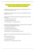 Structural Pest Control Applicator's Training Program&colon; General Category Manual Study Questions