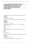 LAURA NAPPI PRACTICE TEST 1 (TREATMENT DELIVERY) |200 QUESTIONS| WITH SOLVED SOLUTIONS.