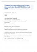 Chemotherapy and immunotherapy License Exam Solved 100&percnt; Correct 2024&period;