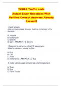 TCOLE Traffic code Actual Exam Questions With  Verified Correct Answers Already  Passed!!