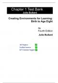 Test Bank for Creating Environments for Learning, 4th Edition by Julie Bullard
