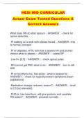 HESI MID CURRICULAR Actual Exam Tested Questions &  Correct Answers