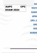 AAPC CPC MIDTERM REAL EXAM 3 LATEST UPDATE WITH 100+ CORRECTLY ANSWERED QUESTIONS ALREADY GRADED A+  |100% VERIFIED|