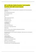 DOT Certification Medical Examiner Test&vert;Complete Questions with 100&percnt; Correct Answers
