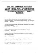 CNC MILL OPERATOR TEST 2024 UPDATE WITH A LOT OF QUESTIONS WHICH ARE CORRECTLY ANSWERED & ALREADY GRADED A&plus; &vert;100&percnt; VERIFIED&vert;