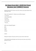 Six Sigma Green Belt &colon; AIGPE KeY Tested Questions And CORRECT Answers