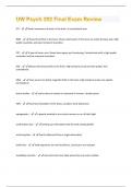 UW Psych 202 Final Exam Review Questions & Answers Already Graded A+