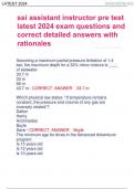 ssi assistant instructor pre test latest 2024 exam questions and correct detailed answers with rationales||LATEST 2024||ANSWERSHEET||VERIFIED BY EXPERT