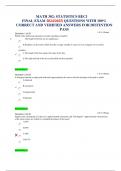 MATH 302&colon; STATISTICS BEC1  FINAL EXAM 2024&sol;2025&vert; QUESTIONS WITH 100&percnt; CORRECT AND VERIFIED ANSWERS FOR DISTINTION PASS 