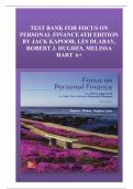 FOCUS ON PERSONAL FINANCE 6TH EDITION BY JACK KAPOOR, LES DLABAY, ROBERT J. HUGHES A+