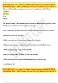 NURSING 406 Test bank for Exam I patho:pharm QUESTIONS & ANSWERs BEST TESTBANK EXAM SOLUTION LATEST UPDATE