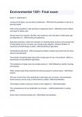 Environmental 1301- Final exam