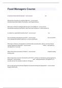 Food Managers Course Written Questions With Complete Answers Graded A&plus;&vert;2024&period;