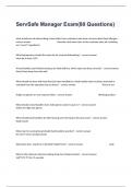ServSafe Manager Exam&lpar;80 Questions&rpar; With All Correct Answers 100&percnt; Guaranteed Pass&vert;2024&period;