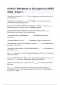 Aviation Maintenance Management &lpar;AVMG 3600&rpar; - Exam 1&period;