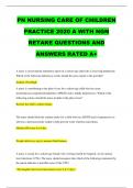 PN NURSING CARE OF CHILDREN PRACTICE 2020 A WITH NGN RETAKE QUESTIONS AND ANSWERS RATED A&plus;