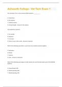 Ashworth College - Vet Tech Exam 1 All Possible Questions and Answers with complete solution