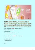 NBME CBSE USMLE/ Complete Study Guide Containing 1,757 Questions (267 pgs.) with Definitive Solution 2024-2025