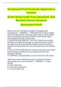 Ornamental/Turf Pesticide Applicator's  Licence  Exam Study Guide Prep Questions And  Revised Correct Answers |Guarantee Pass!!