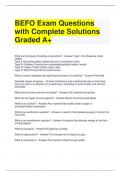 BEFO Exam Questions with Complete Solutions Graded A