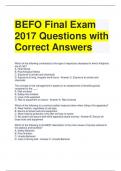 BEFO Final Exam 2017 Questions with Correct Answers