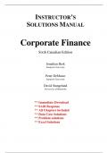 Solutions for Corporate Finance, Sixth Canadian Edition, 6th Edition Berk (All Chapters included)