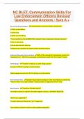 NC BLET&colon; Communication Skills For Law Enforcement Officers Revised Questions and Answers &sol; Sure A &plus;