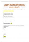 Pearson Vue State Health Insurance Practice Exam Revised Questions and Answers &sol; Sure A&plus;