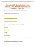 Pearson VUE&colon; Casualty Insurance Practice Exam Revised Questions and Answers &sol; Sure A&plus;