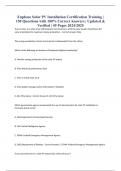 Enphase Solar PV Installation Certification Training &vert; 150 Questions with 100&percnt; Correct Answers &vert; Updated & Verified &vert; 49 Pages 2024&sol;2025